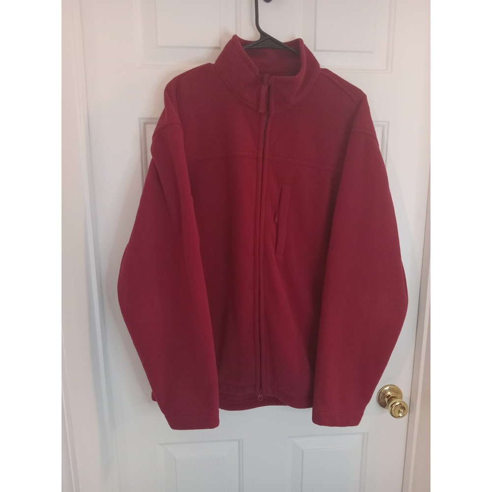 Duluth Trading Co Mens Size Medium Shoreman Fleece Windproof Full Zip Jacket Red - Picture 2 of 16